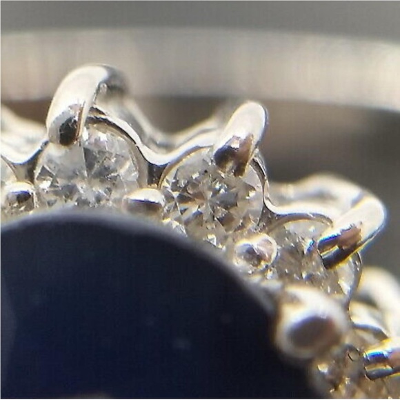 4.5ct Natural Blue Sapphire w White Diamond Halo Princess Diana Engagement Ring - Picture 5 of 17